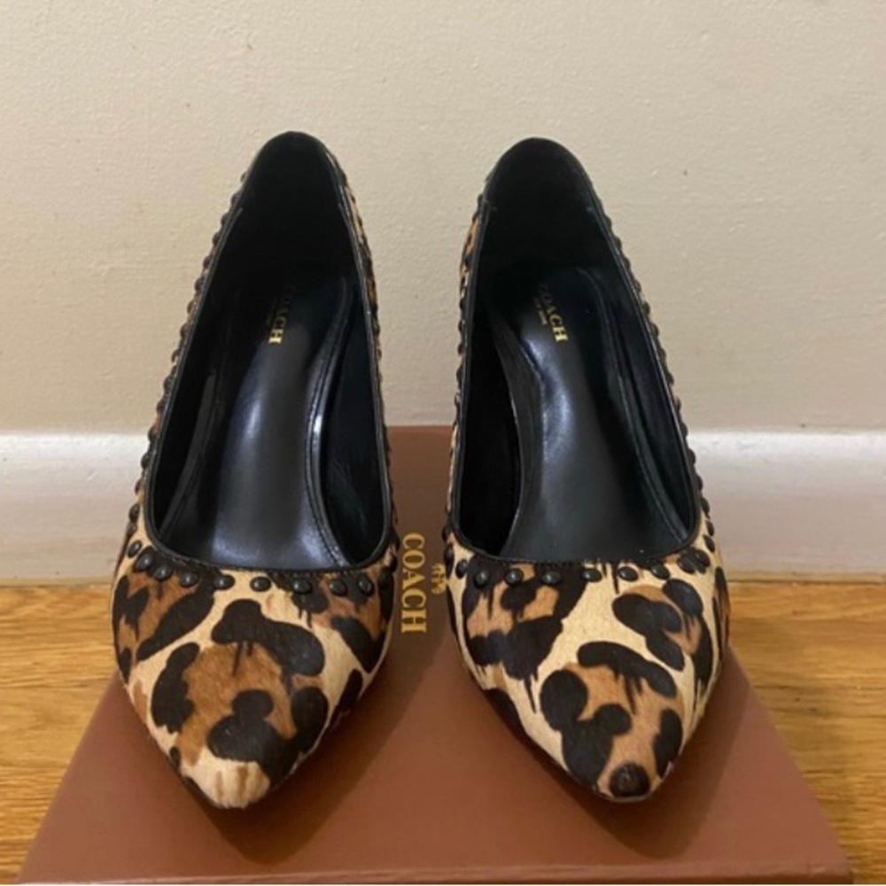 Coach Calf Skin Studded Pump
